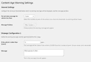 Content Age Warning Wordpress Plugin