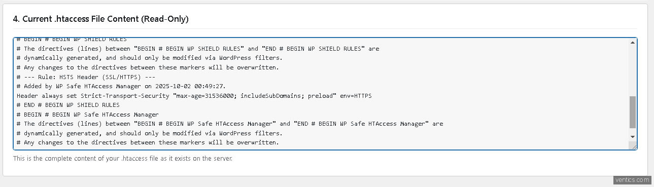 Current htaccess File Content