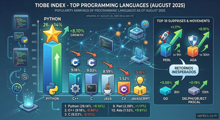 Python sigue creciendo y Sorpresas en el Top